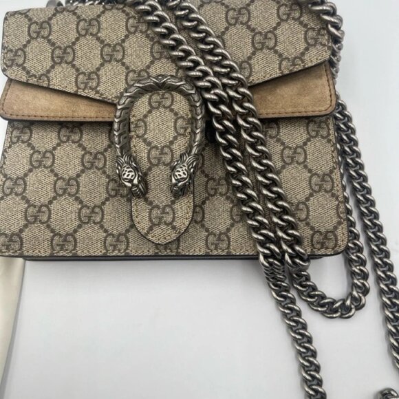 GUCCI 421970 TAUPE CANVAS CLUTCH - Picture 2 of 6